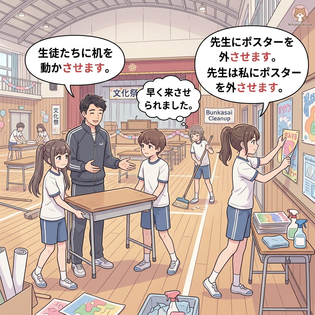 Bab 28: Kausatif: ~せる, ~させる