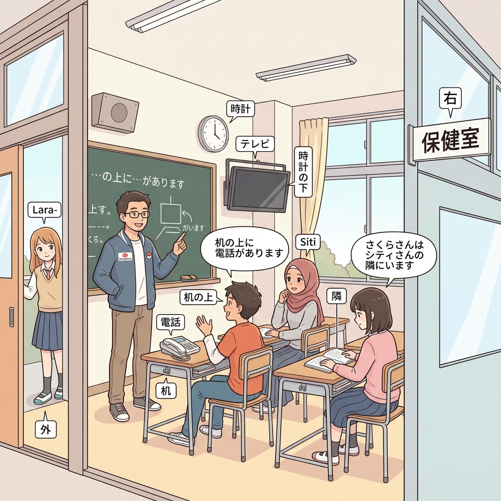 Bab 19: Lokasi & Arah: ~があります, ~がいます