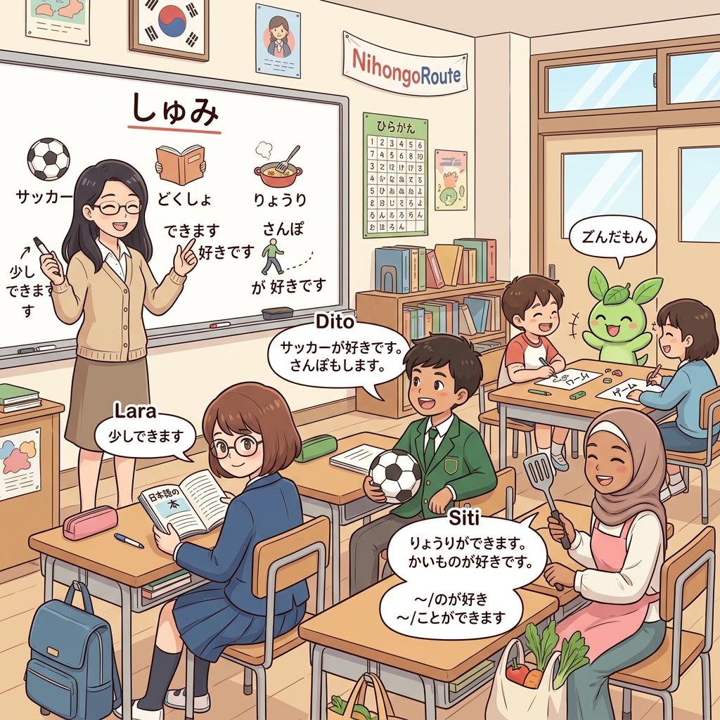 Bab 21: Hobi & Kegemaran: ~ことができます, ~のが好き