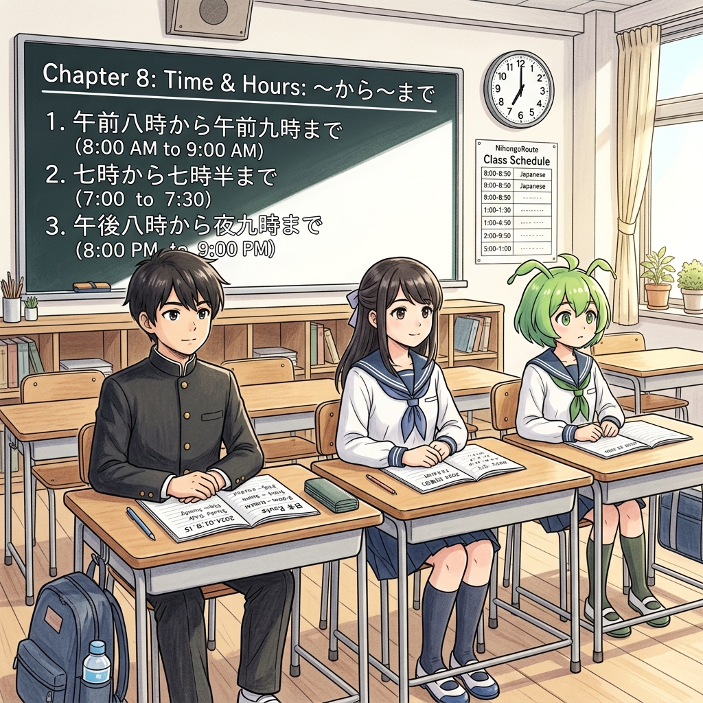 Bab 8: Waktu & Jam: ~から~まで