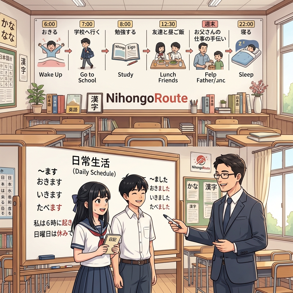 Bab 9: Jadwal Harian: ~ます, ~ました